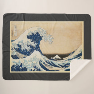 Manta Sherpa La gran ola de Kanagawa por Hokusai