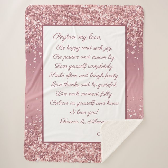 Manta Sherpa La hija es feliz (Anverso)