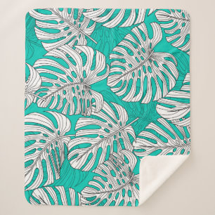 Manta Sherpa La jungla deja sin foco tropical floral