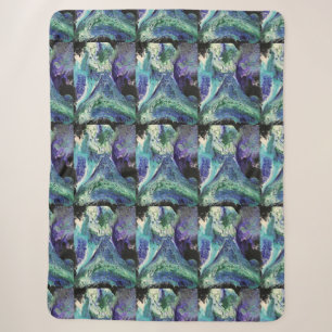 Manta Sherpa La Laguna #1 pintura en azul, verde azulado, tarje