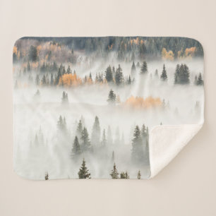 Manta Sherpa La niebla subterránea del amanecer cubre el bosque