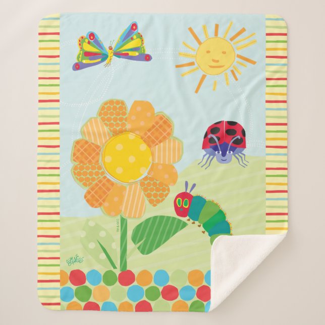 Manta Sherpa La oruga, muy hambrienta, es el buen día del sol (Anverso)