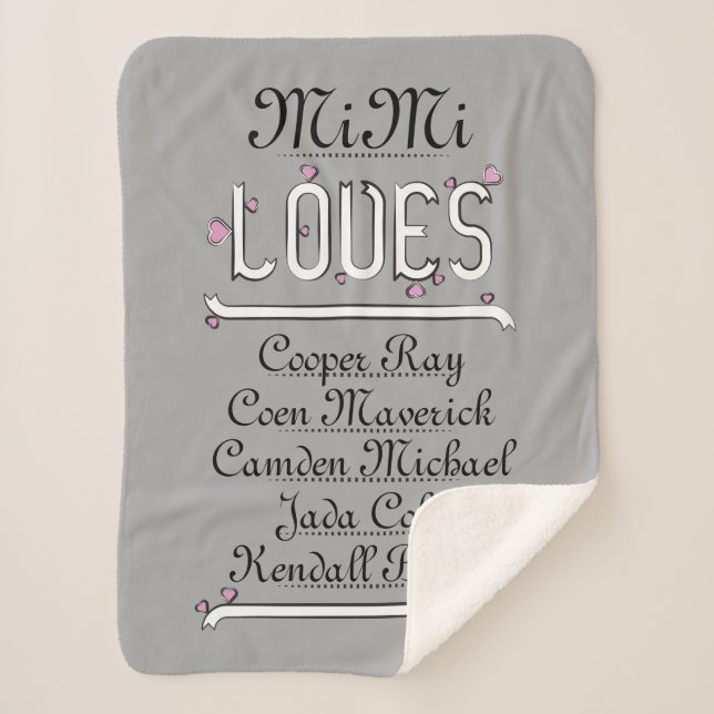 Manta Sherpa La Personalizada Mimi Ama Sus Abuelas (Anverso)