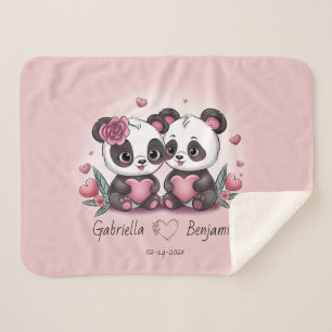 Manta Sherpa La Personalizado educada Panda adora el Día de San