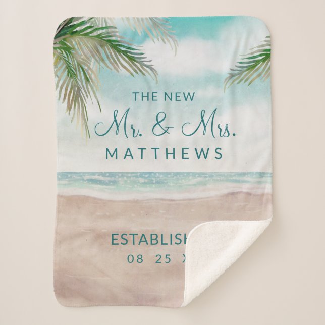 Manta Sherpa La playa de la brisa de la isla el nuevo Sr. y la  (Anverso)