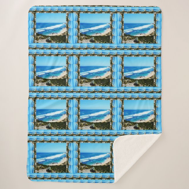 Manta Sherpa La Playa Es Mi Lugar Feliz, (Anverso)