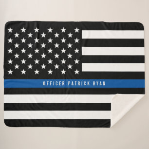 Manta Sherpa La policía delgada Línea Azul Bandera Estadounid