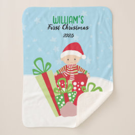 Manta Sherpa La primera Navidad del bebé 🎄