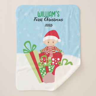 Manta Sherpa La primera Navidad del bebé 🎄