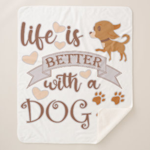 Manta Sherpa La vida es mejor con una frase de perro chihuahua 