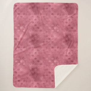 Manta Sherpa Labios glitzy rosados