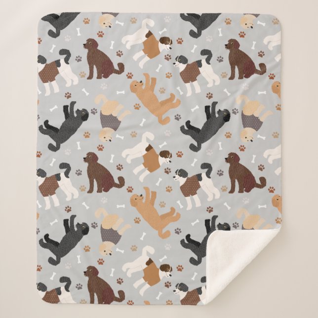 Manta Sherpa Labradoodle / Goldendoodle Bones y Paws Sherpa B (Anverso)