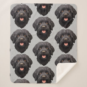 Manta Sherpa Labradoodle Perro Negro
