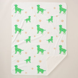 Manta Sherpa Labrador Blanket - Regalo verde pastel mínimo