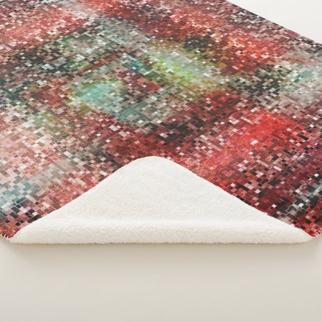 Manta Sherpa Ladrilho vermelho manchado tinta com spray (3/4)