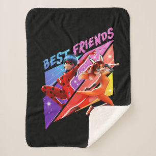 Manta Sherpa Ladybug y Rena Rouge Mejores amigos