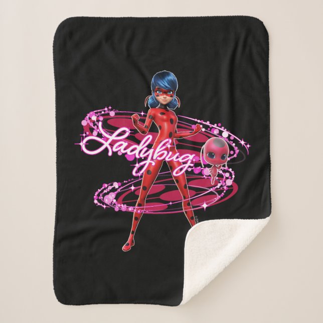 Manta Sherpa Ladybug y Tikki Graphic (Anverso)