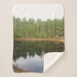 Manta Sherpa Lago de reflexión de árbol de pino