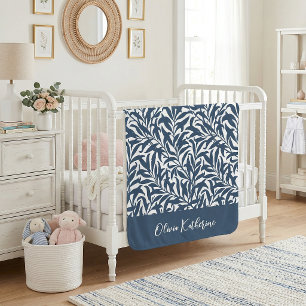 Manta Sherpa Lago Rama de Sauce Azul Monogramado