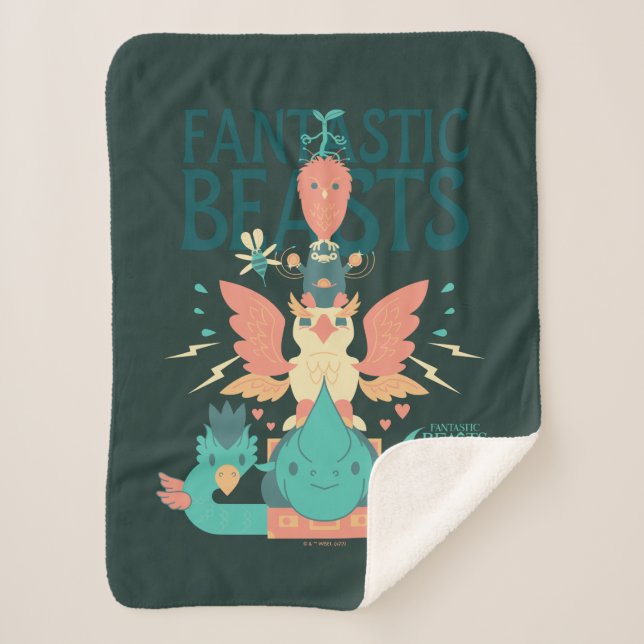 Manta Sherpa Las Bestias Fantásticas personalizados Emergen De  (Anverso)