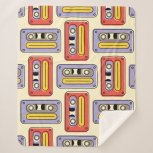Manta Sherpa Las cintas de cassette retro son un patrón sin fi