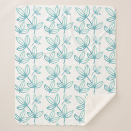 Manta Sherpa Las elegantes y modernas hojas turquesa