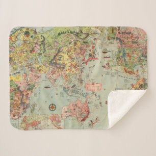 Manta Sherpa Las rutas de aire del mundo del mapa del mundo de