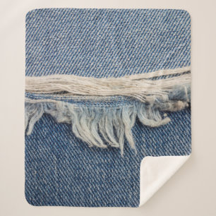 Manta Sherpa Las texturas rompieron el fondo de los jeans.