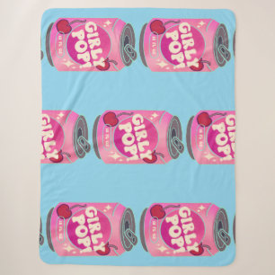 Manta Sherpa Lata de refresco de cereza pop femenino Rosa ret