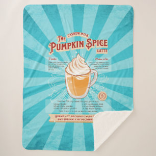 Manta Sherpa Latte de especias de calabaza veneciana - Poster d