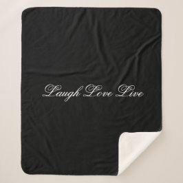 Manta Sherpa Lauren Love Live Black And White Blanket