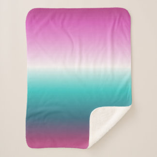 Manta Sherpa lavanda de unicornio verde azulada sirena turquesa