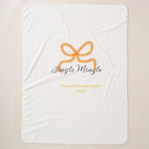 Manta Sherpa Lazo naranja jingle Mingle retro boho nombre fecha