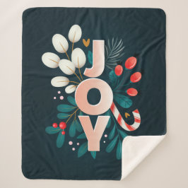 Manta Sherpa Le Deseamos JOVEN, Navidades Candy Cane & Foliage