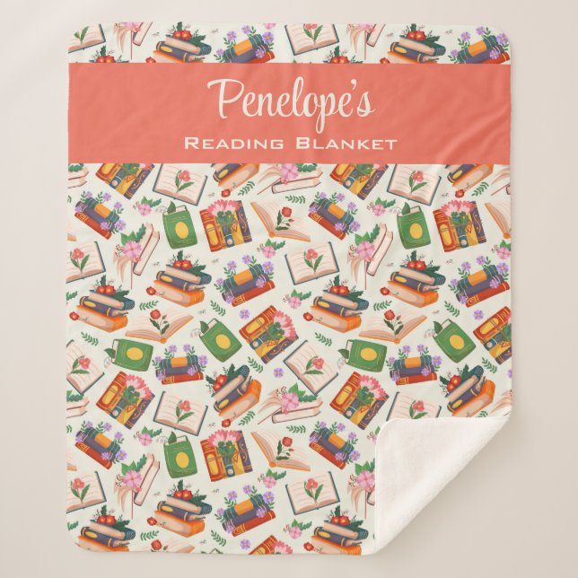 Manta Sherpa Lectura personalizada de libros (Anverso)