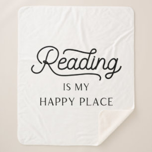 Manta Sherpa Leer es mi feliz lugar Sherpa Throw