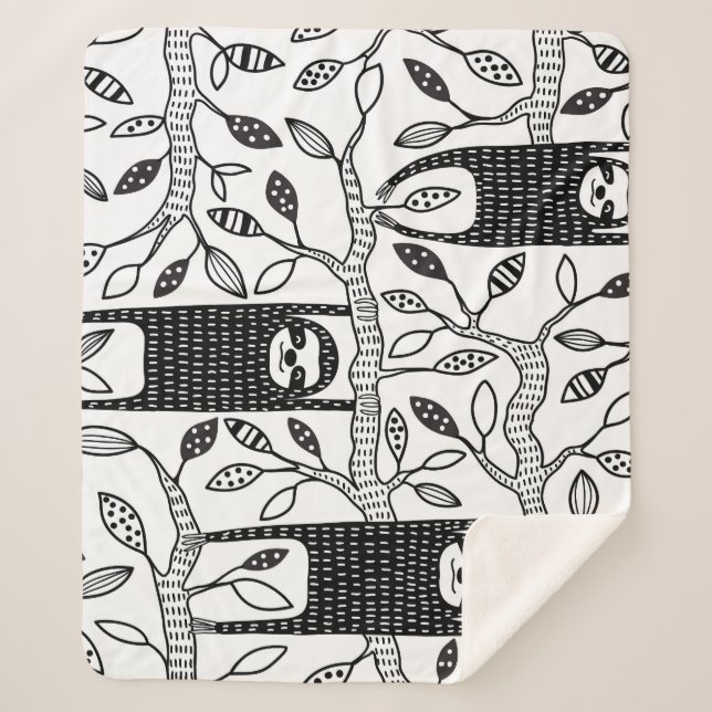 Manta Sherpa Lemas enfriadas: Patrón animal lindo. (Anverso)