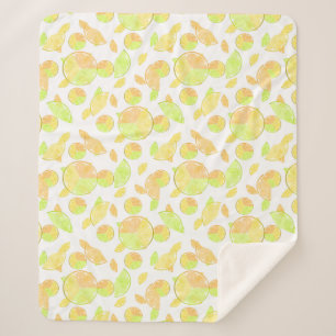 Manta Sherpa lemons lime naranja rodajas de fruta naturaleza cí
