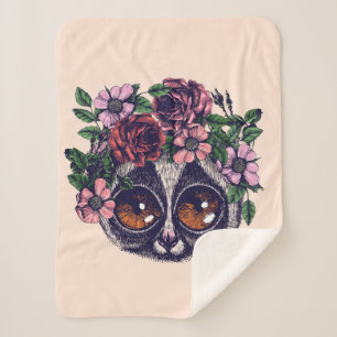 Manta Sherpa Lemur floral dulce