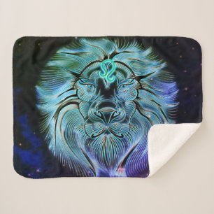 Manta Sherpa leo the lion zodiac blanket