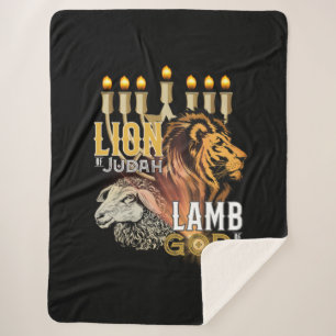 Manta Sherpa León De Judea Cordero De Dios Sherpa Blanket