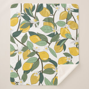 Manta Sherpa Leones Amarillas, Impresión Tropical Sin Marea.