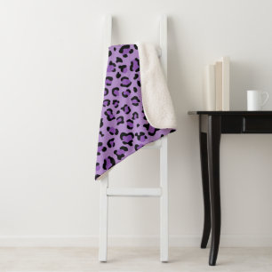 Manta Sherpa Leopard Print, Leopard Spots, Purple Leopard