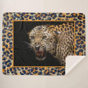 Manta Sherpa Leopard Sherpa Blanket