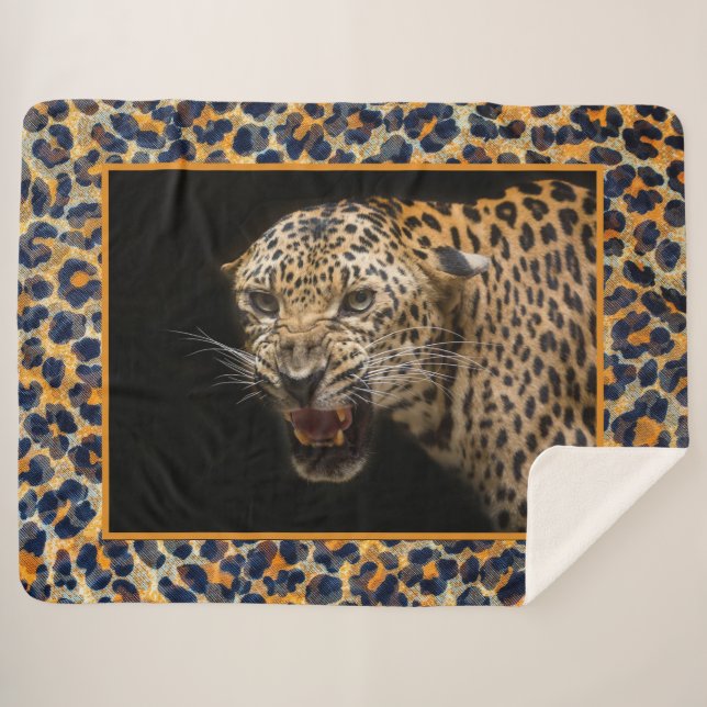 Manta Sherpa Leopard Sherpa Blanket (Anverso (horizontal))