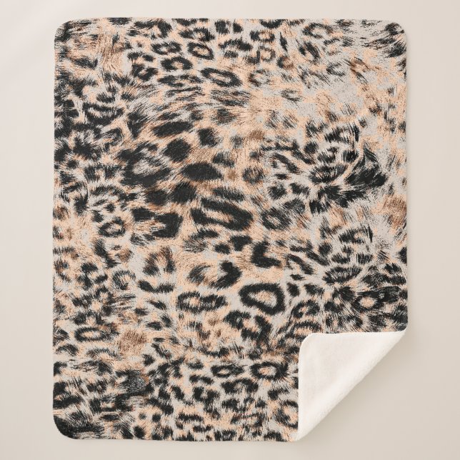 Manta Sherpa Leopard texture, leopard animal print pattern (Anverso)
