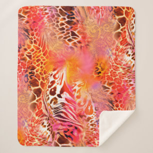 Manta Sherpa leopardo de tejido de piel de leopardo, abstracto,