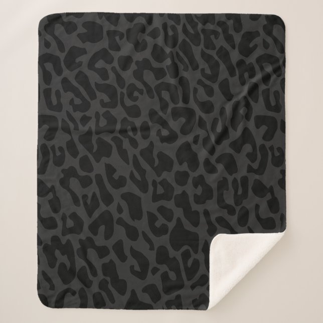 Manta Sherpa leopardo negro (Anverso)