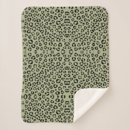 Manta Sherpa Leopardo sage