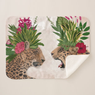 Manta Sherpa Leopardos de la Casa Caliente   Un par